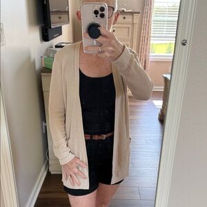 Nine West Long Lightweight Ribbed Essential Cardigan